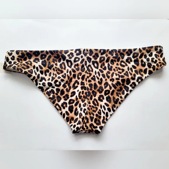 NWT 🐆 Victoria's Secret Pink Bikini Bottom, Leopard Print, Size L - Picture 3 of 8